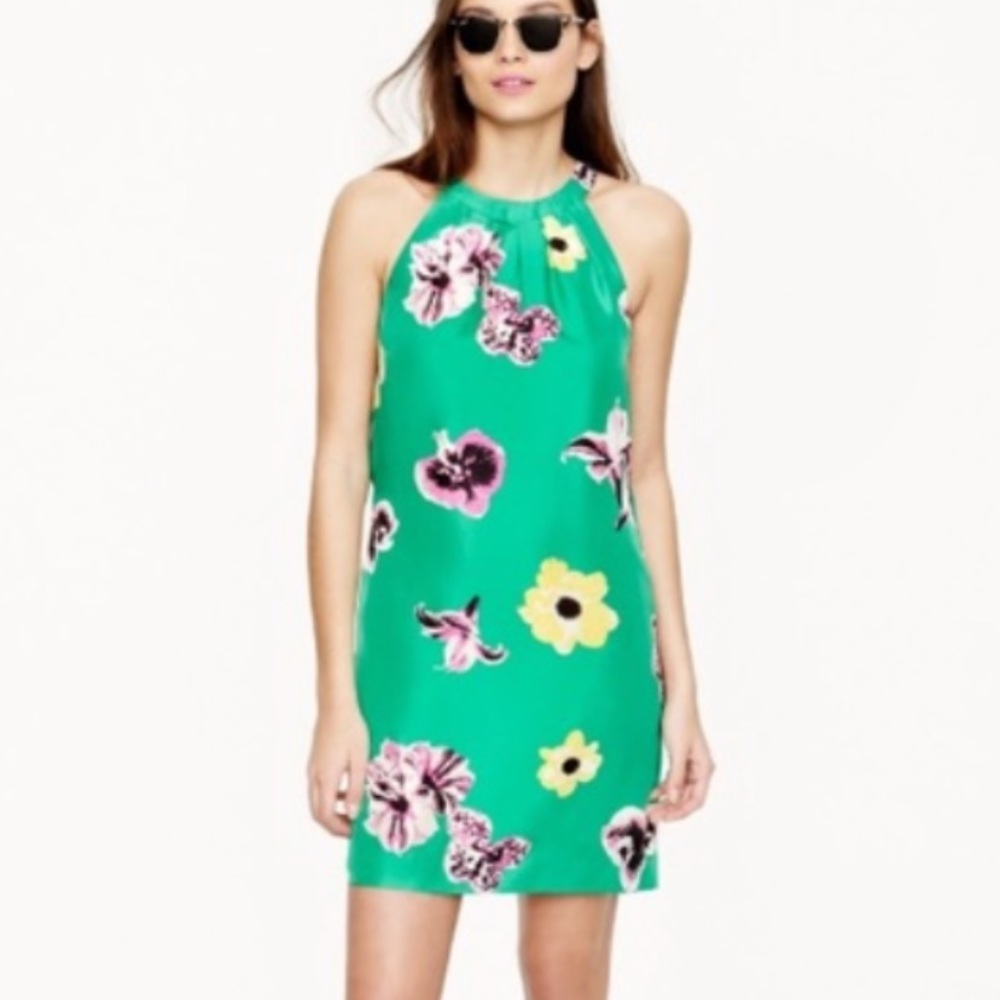 Jcrew floral print halter dress